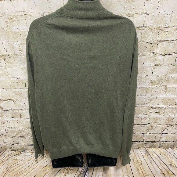 Jos A Bank Green 1/2 Zip Pullover Pima Cotton Sweater - Picture 4 of 4